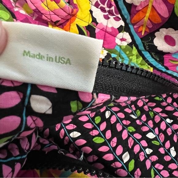 VERA BRADLEY Va Va Bloom Large Duffle Bag Zipper USA Pink Green Y2K Yellow - Picture 10 of 12
